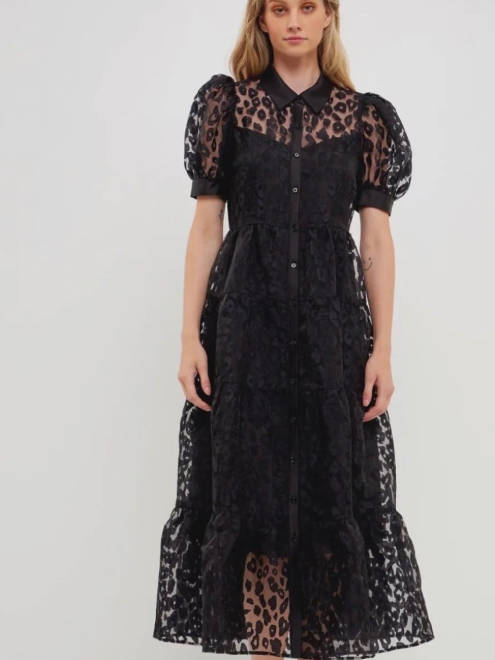 *NWT English Factory Black Animal Print Maxi SZ.XL